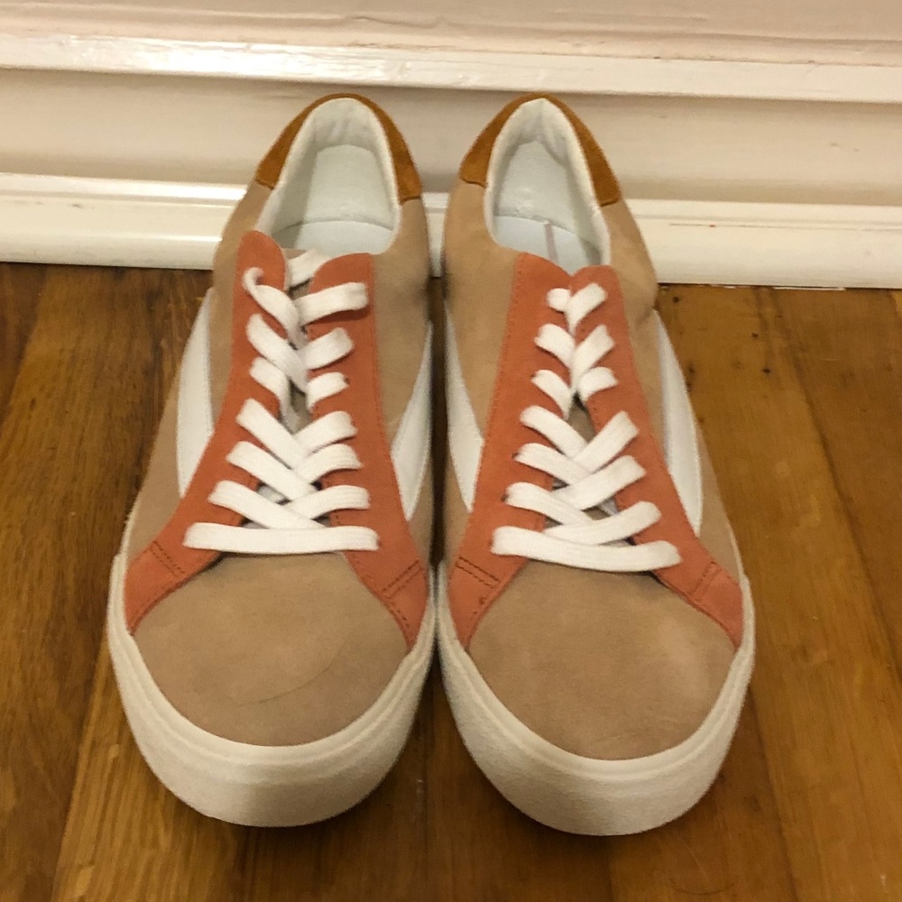 Low-Top Sneakers in Colorblock Suede - Picture 1 of 5